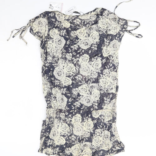 George Womens Multicoloured Floral Viscose Basic Blouse Size 10 Round Neck