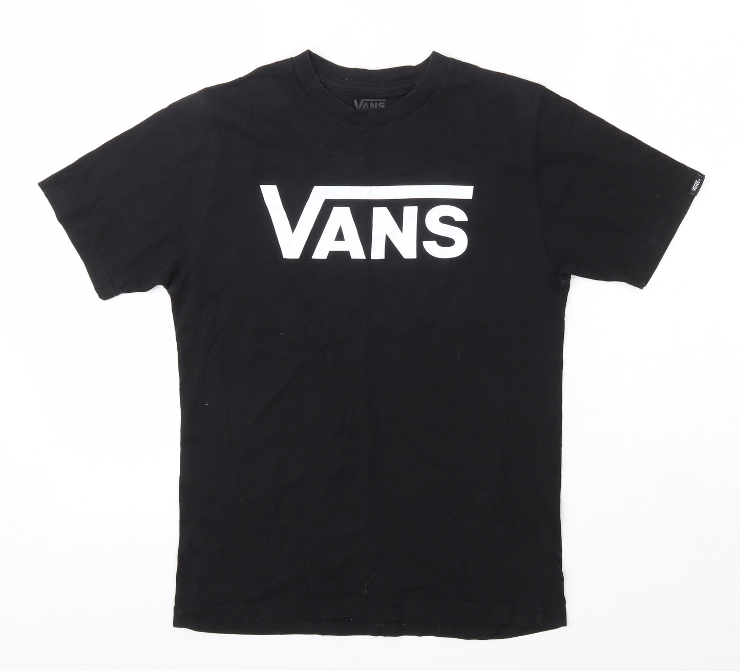 VANS Womens Black  100% Cotton Basic T-Shirt Size M Round Neck