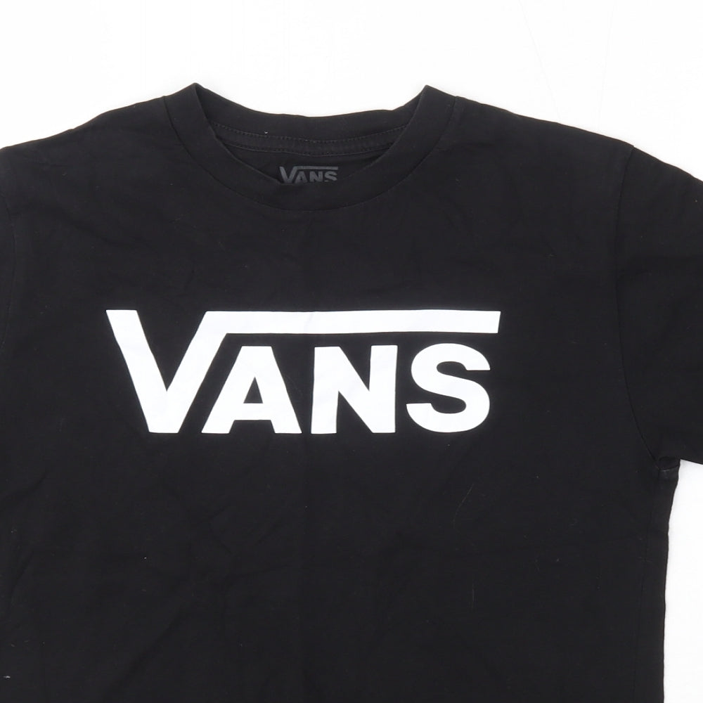 VANS Womens Black  100% Cotton Basic T-Shirt Size M Round Neck