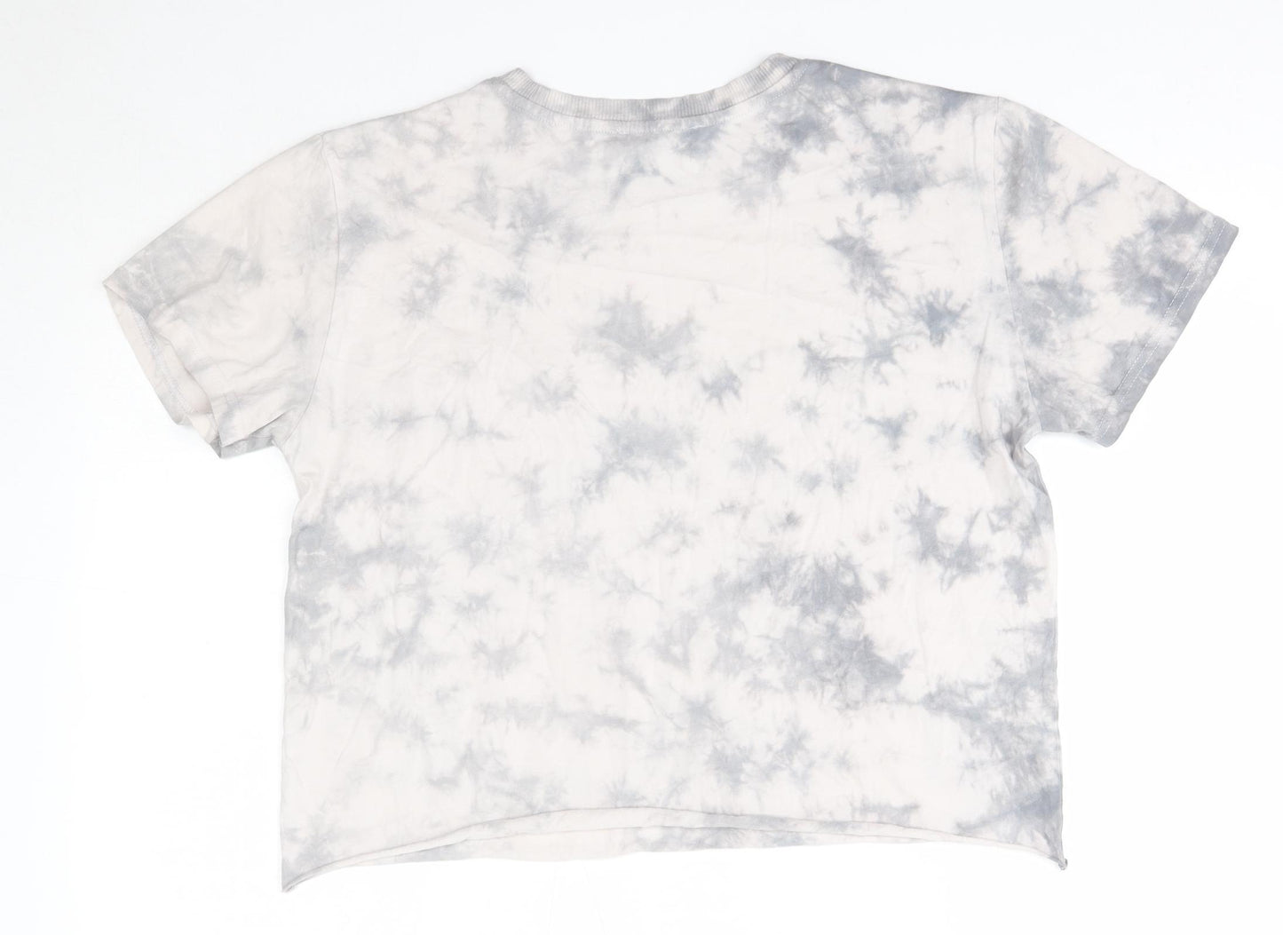 Primark Womens Grey  Cotton Basic T-Shirt Size S Round Neck - Tie Dye