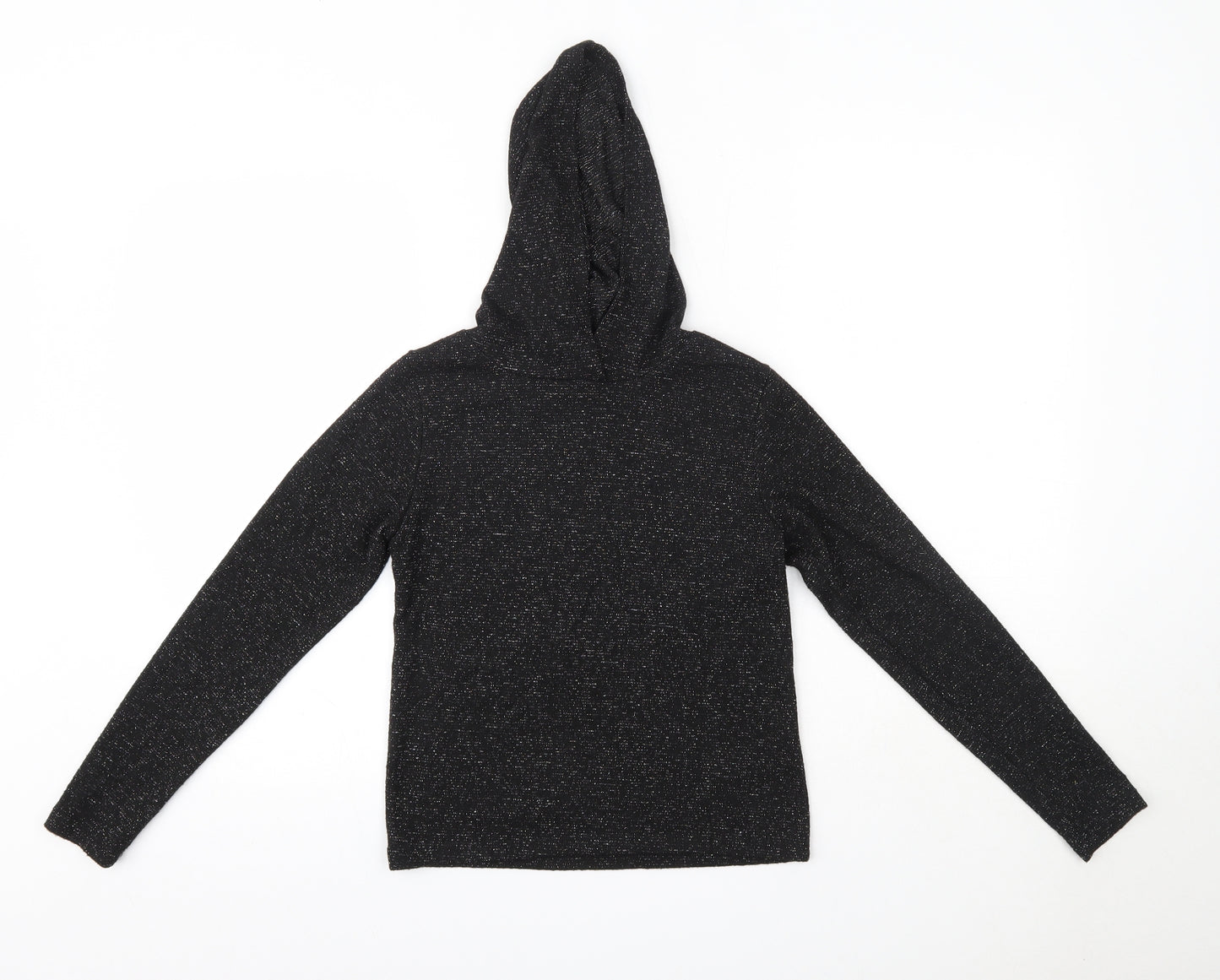 Jeff & Co Womens Black  Polyester Pullover Hoodie Size 8