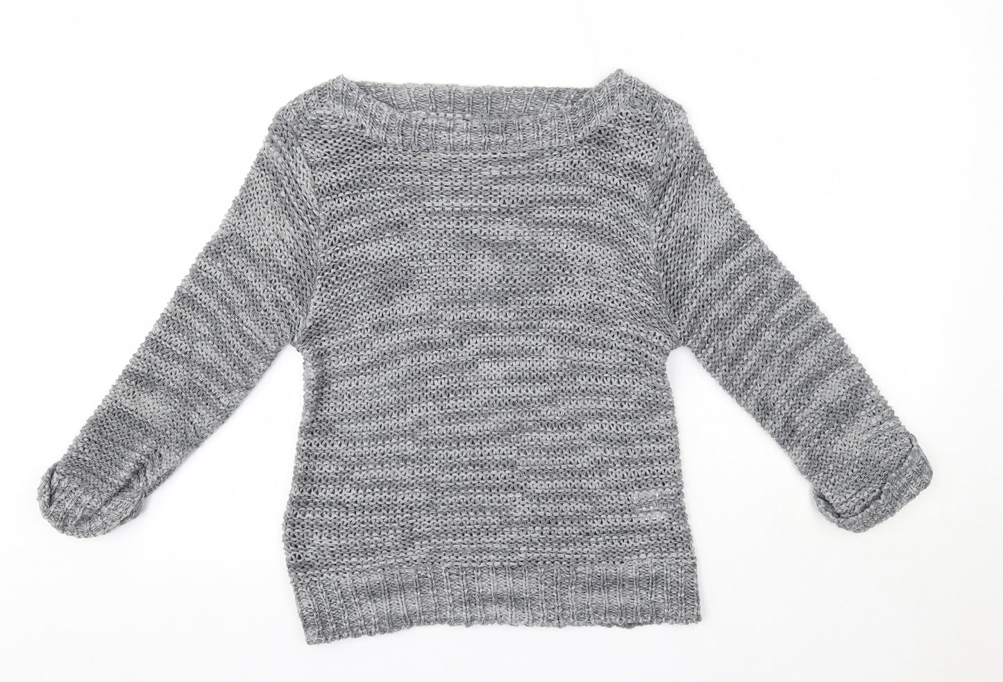 Matalan Womens Grey Round Neck  Acrylic Pullover Jumper Size 12