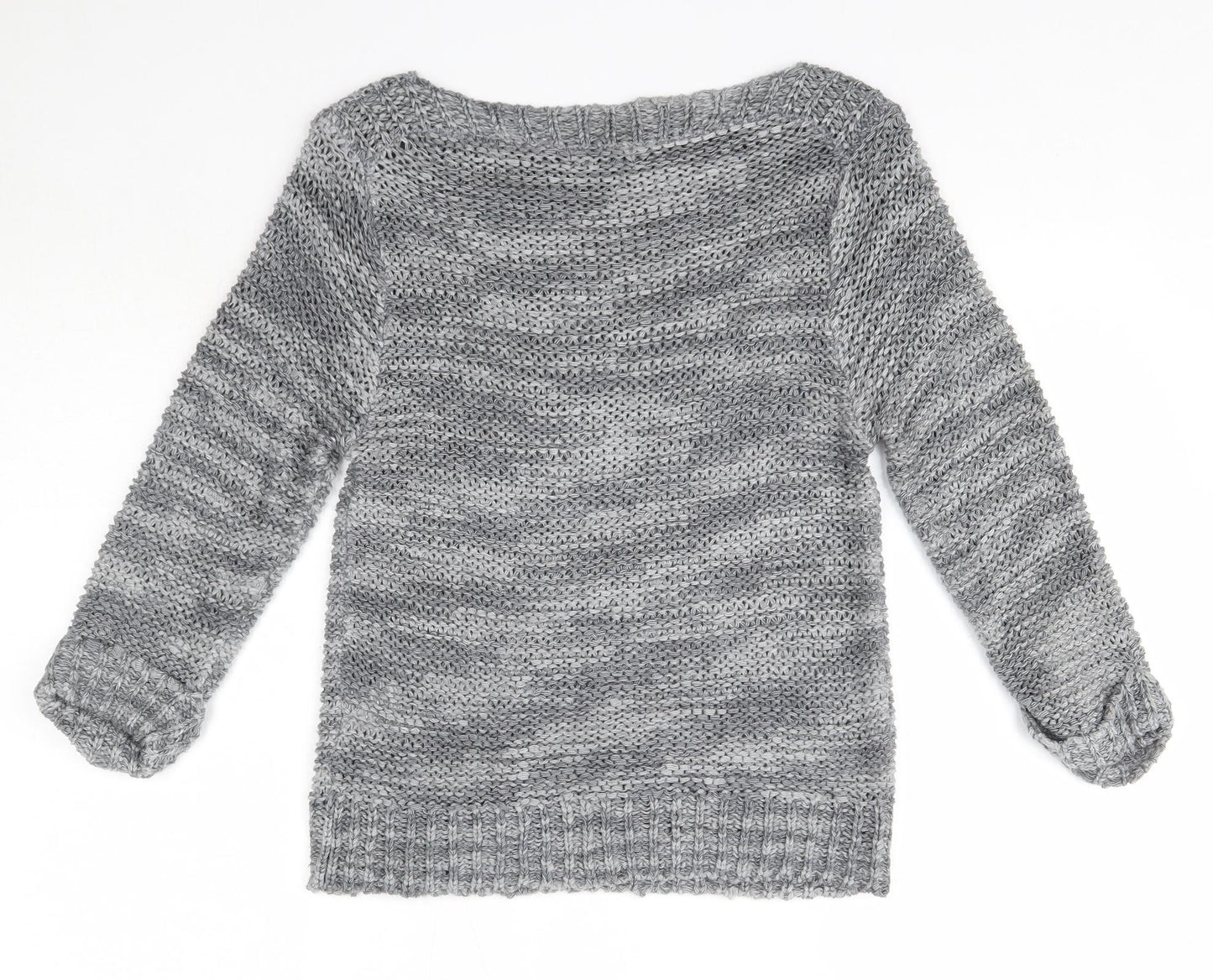 Matalan Womens Grey Round Neck  Acrylic Pullover Jumper Size 12