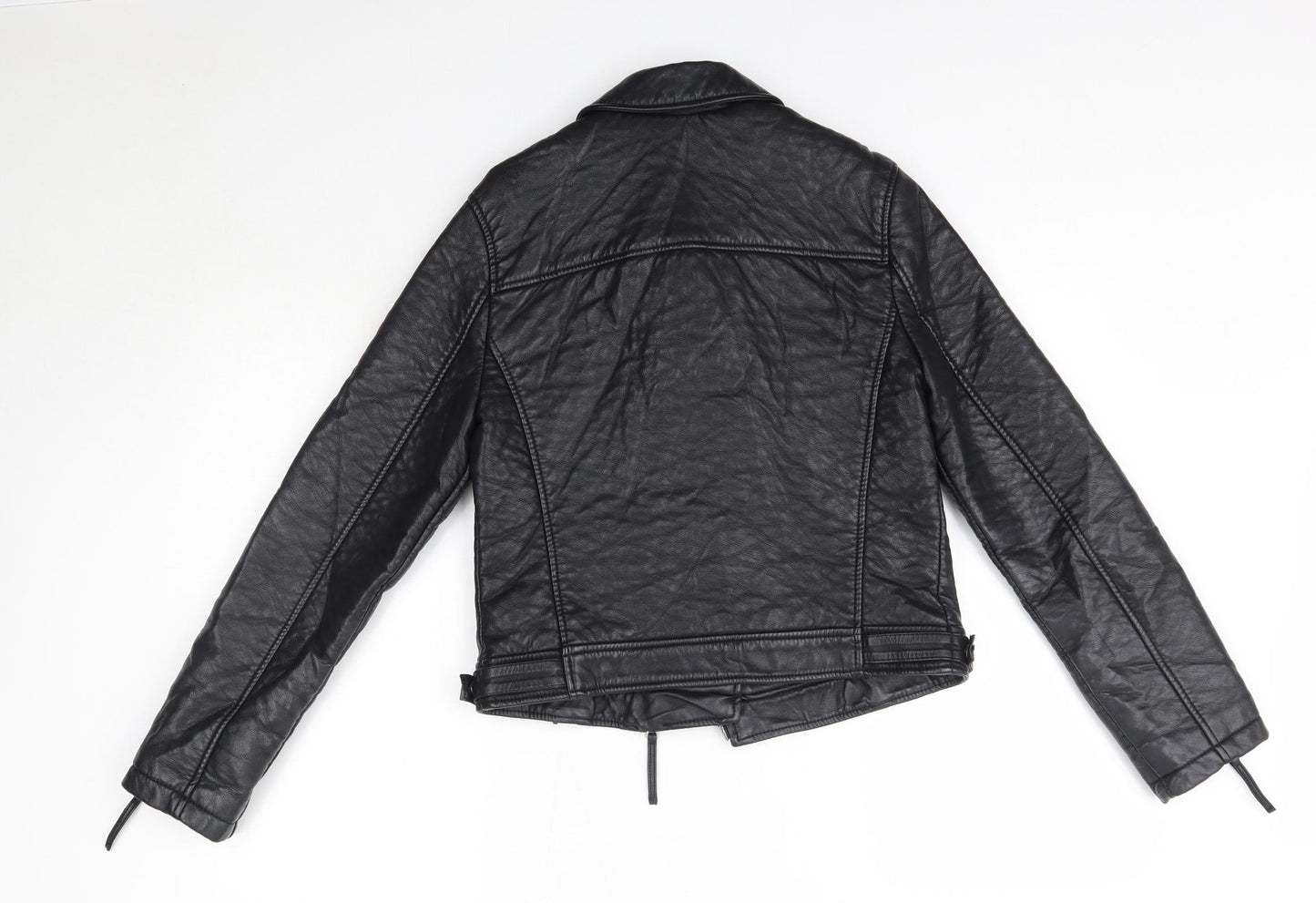 Topshop Womens Black   Jacket  Size 10   - Faux Leather