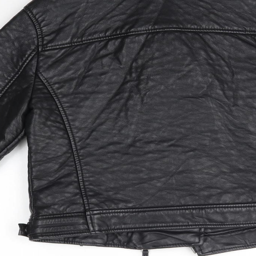 Topshop Womens Black   Jacket  Size 10   - Faux Leather