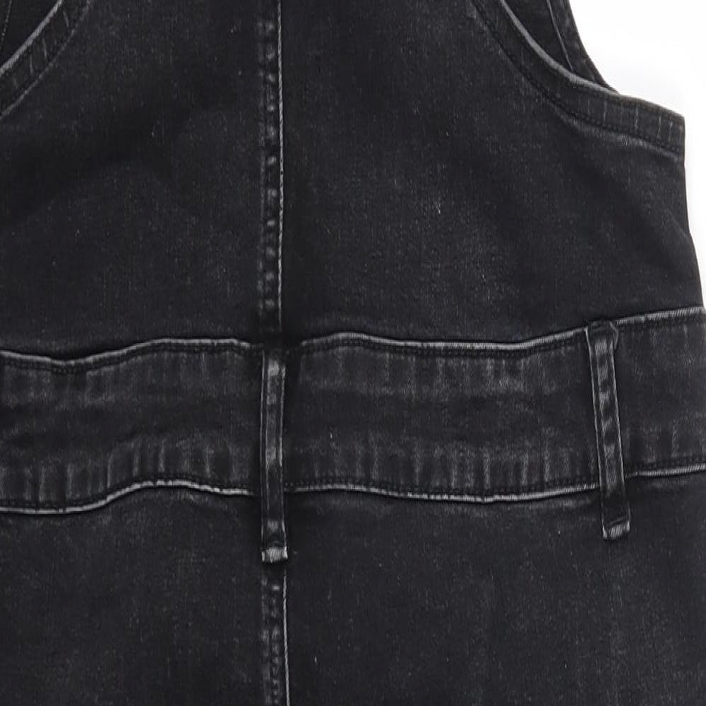 Matalan Womens Grey  Cotton Pinafore/Dungaree Dress  Size 14  Square Neck