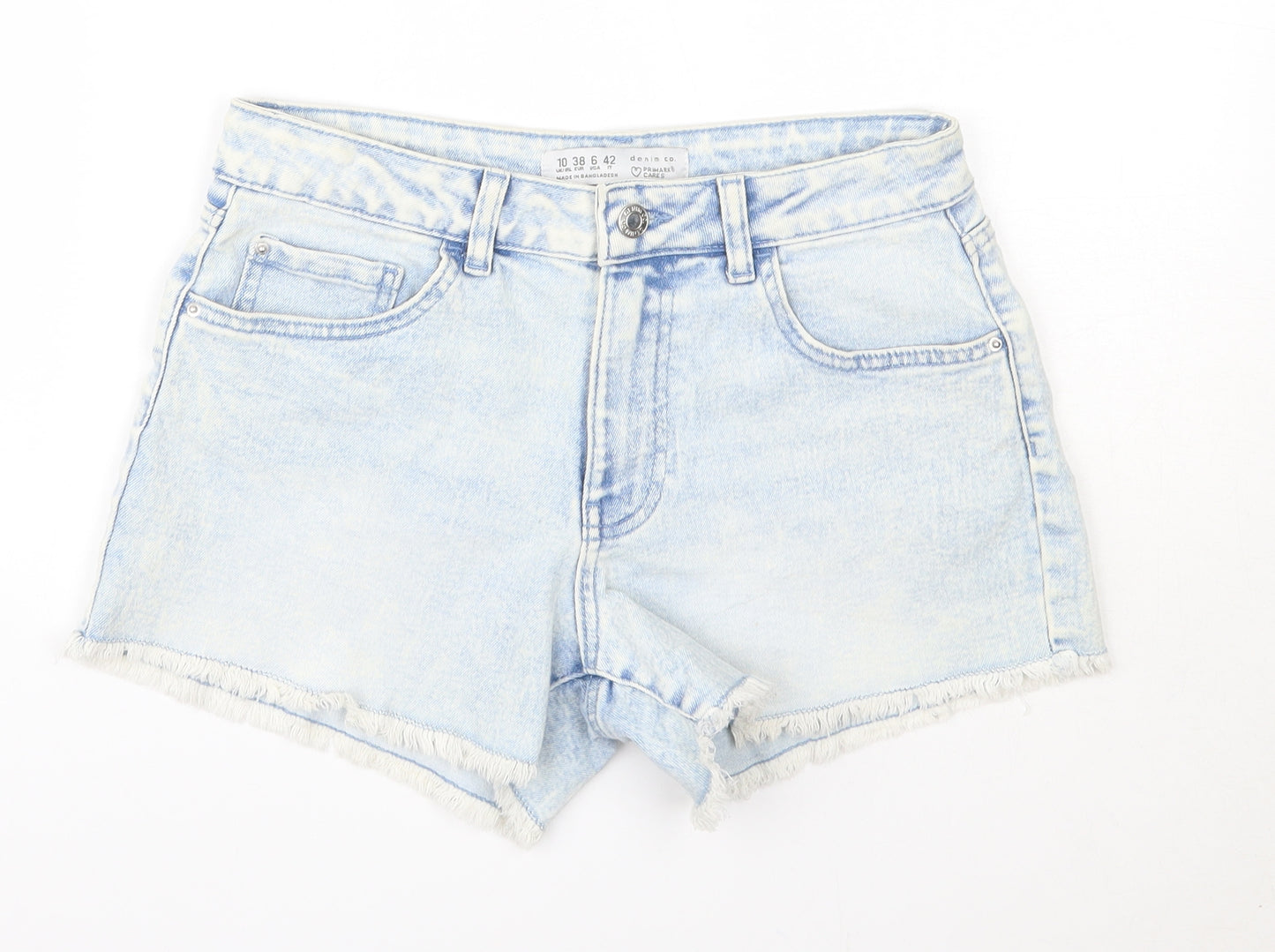 Primark Womens Blue  Cotton Boyfriend Shorts Size 10  Regular