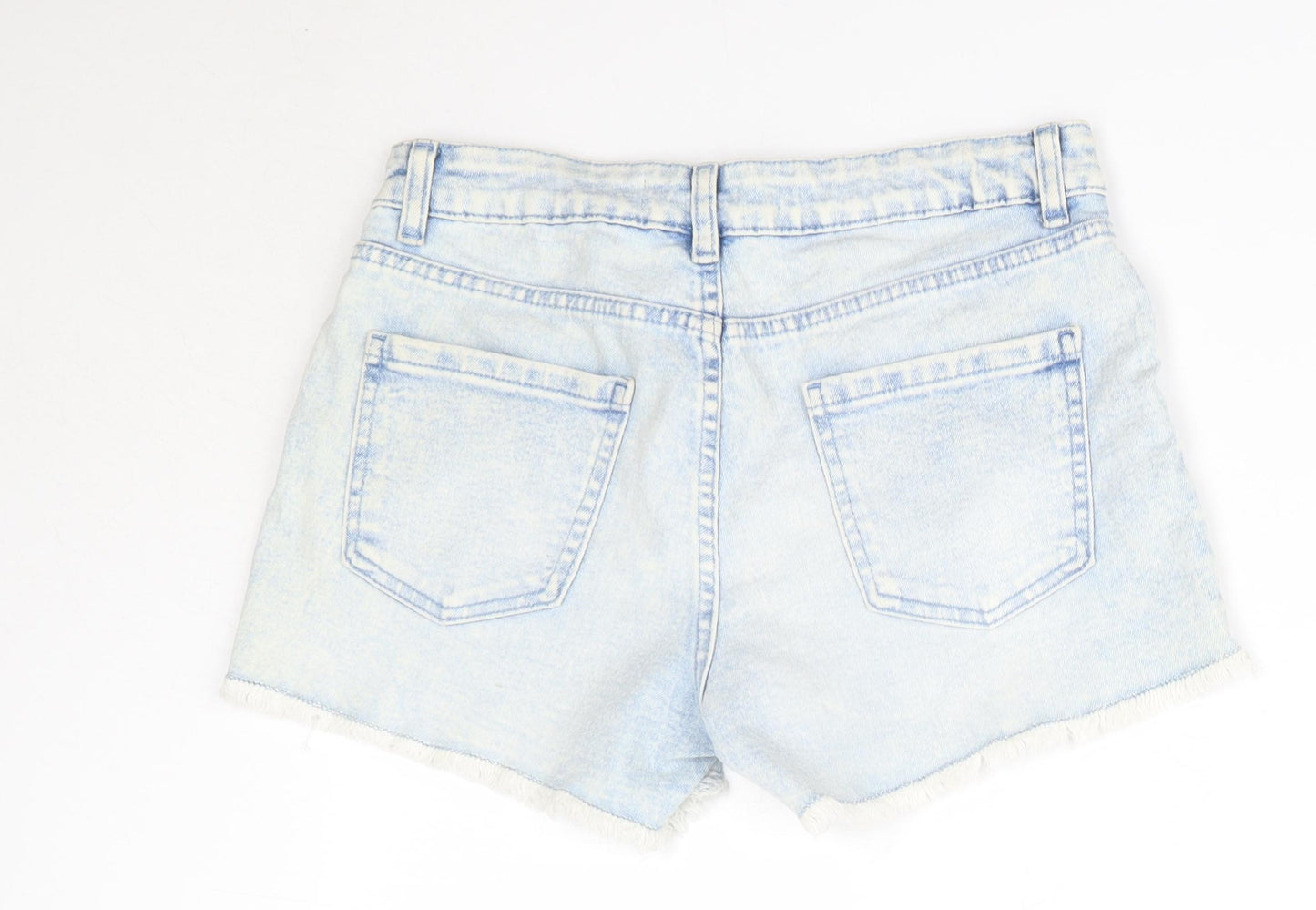 Primark Womens Blue  Cotton Boyfriend Shorts Size 10  Regular