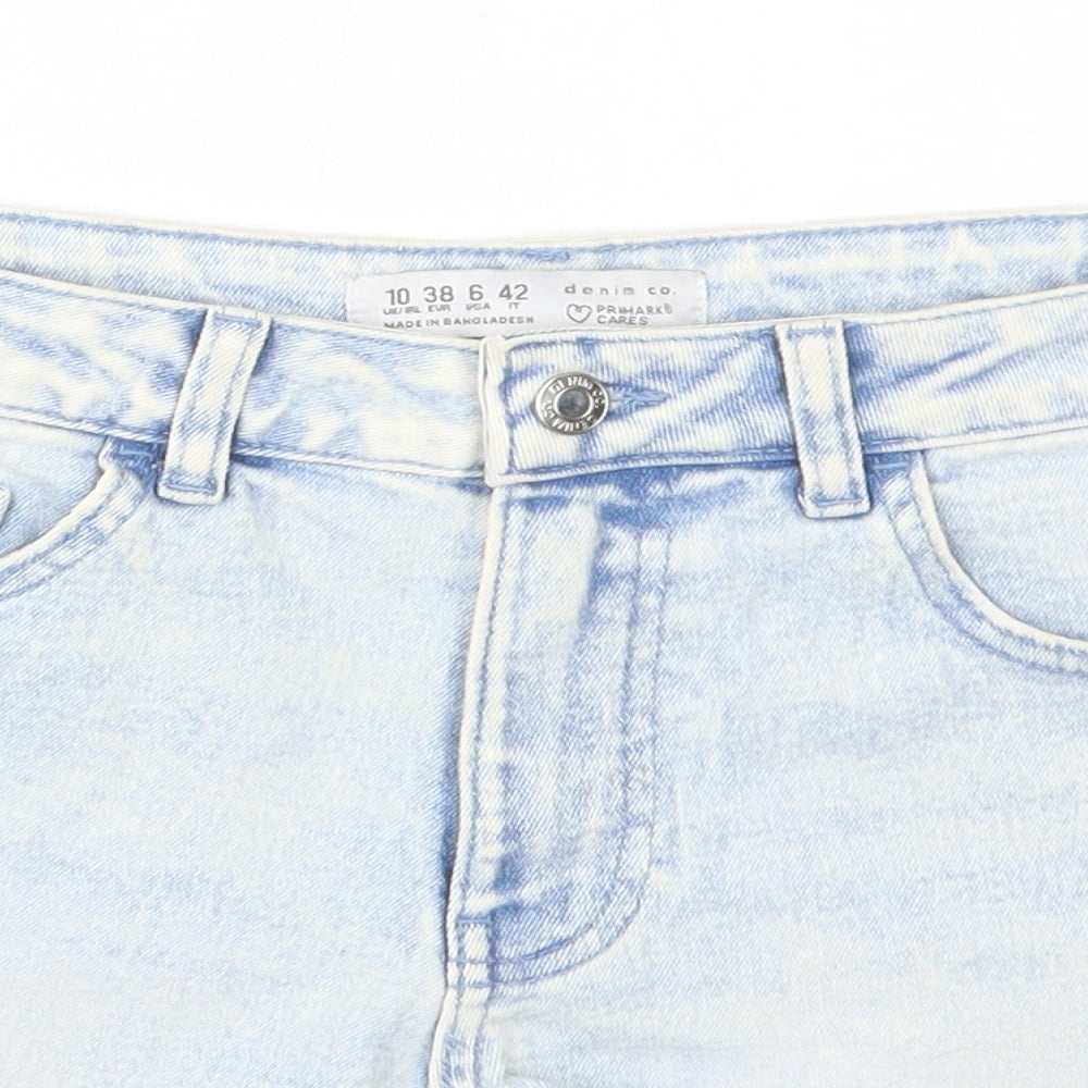 Primark Womens Blue  Cotton Boyfriend Shorts Size 10  Regular