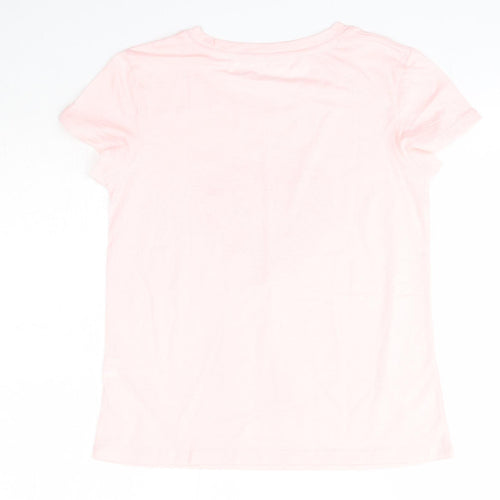 Preworn Womens Pink  Polyester Basic T-Shirt Size 8 Round Neck - Be Kind