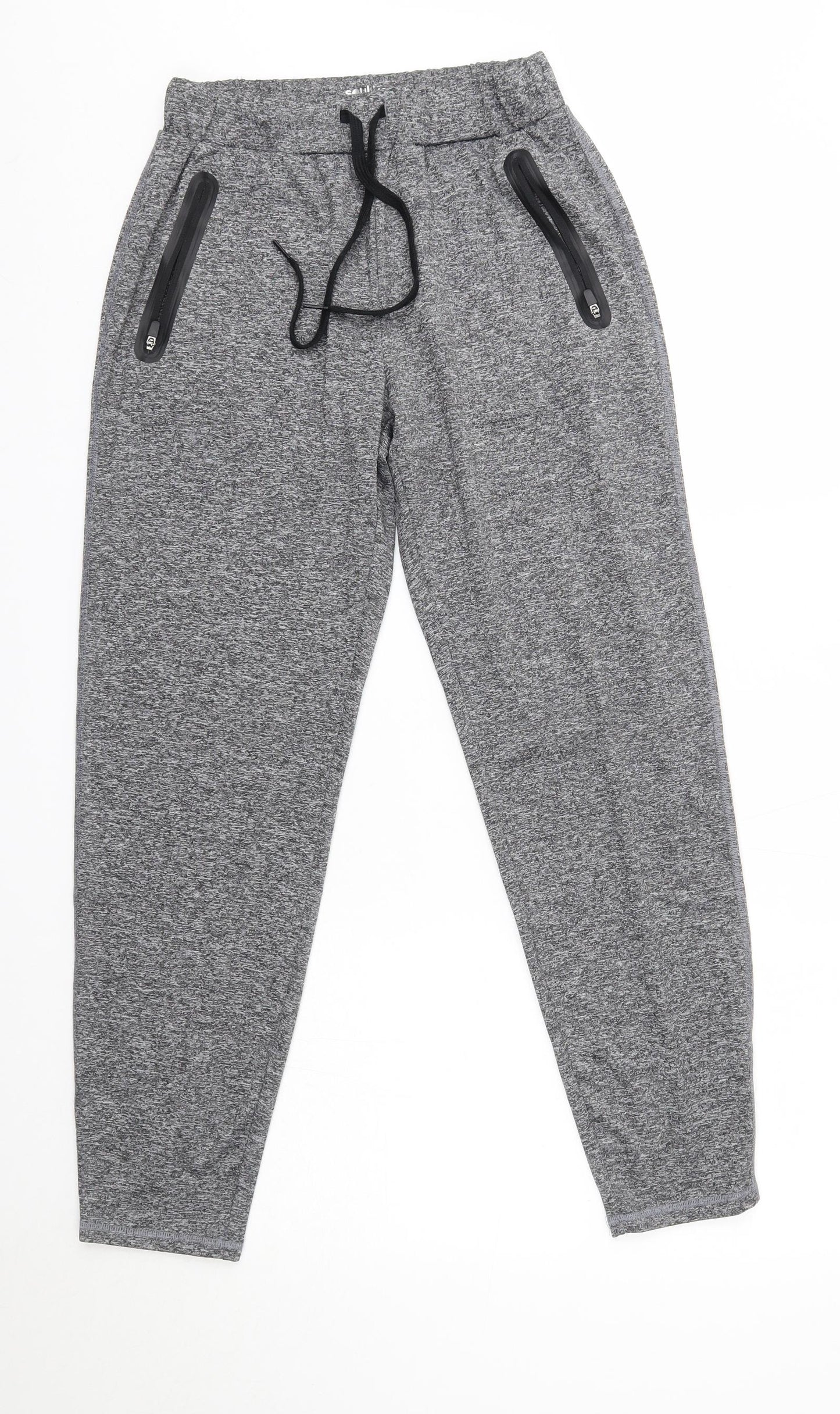 Souluxe Mens Grey  Polyester Jogger Trousers Size S L27 in Regular