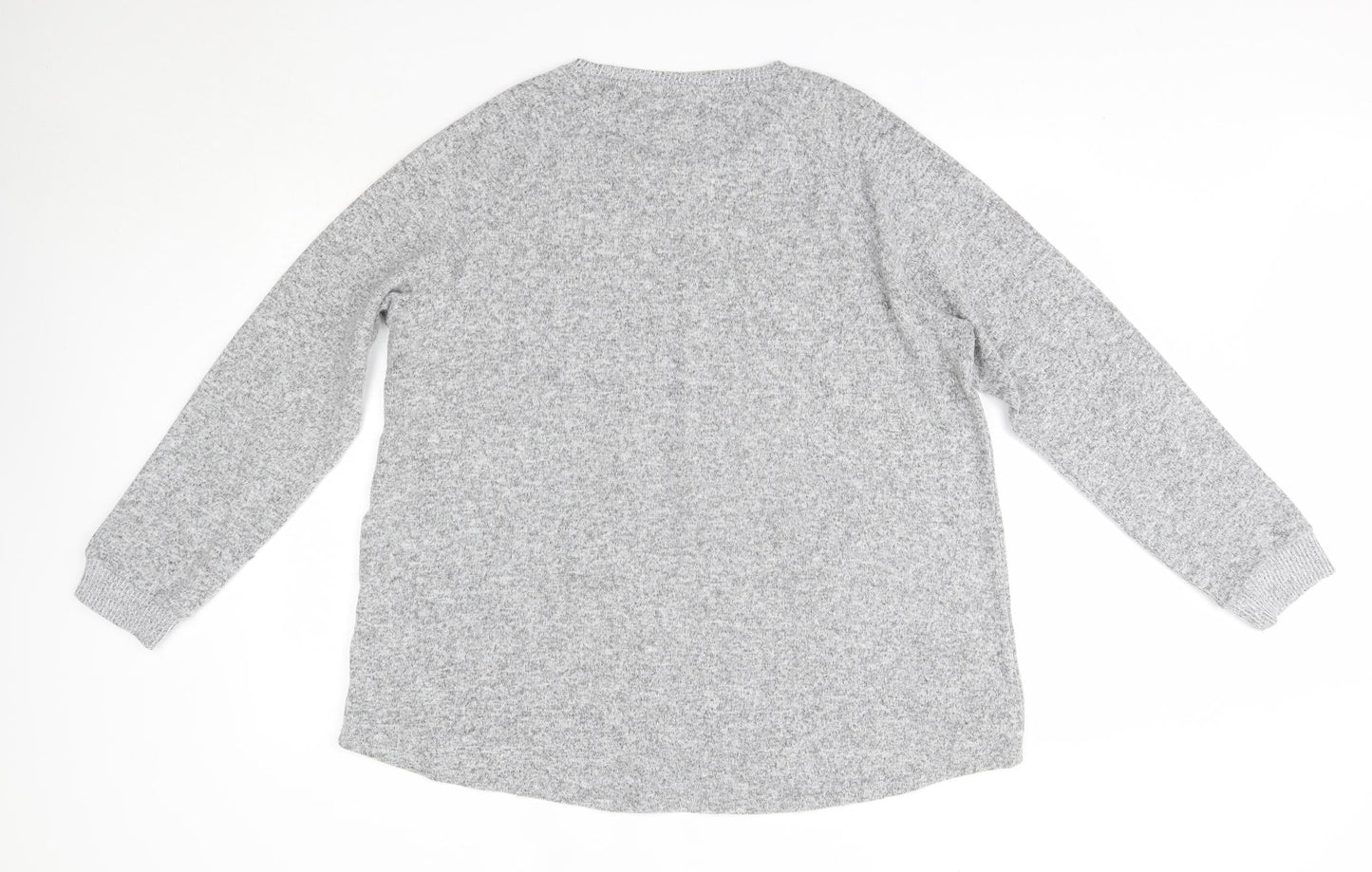 Primark Womens Grey Round Neck  Polyester Pullover Jumper Size XL