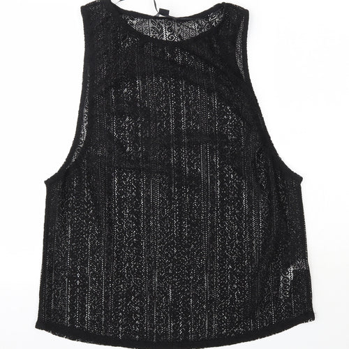 Primark Womens Black  Polyester Basic Blouse Size M Round Neck