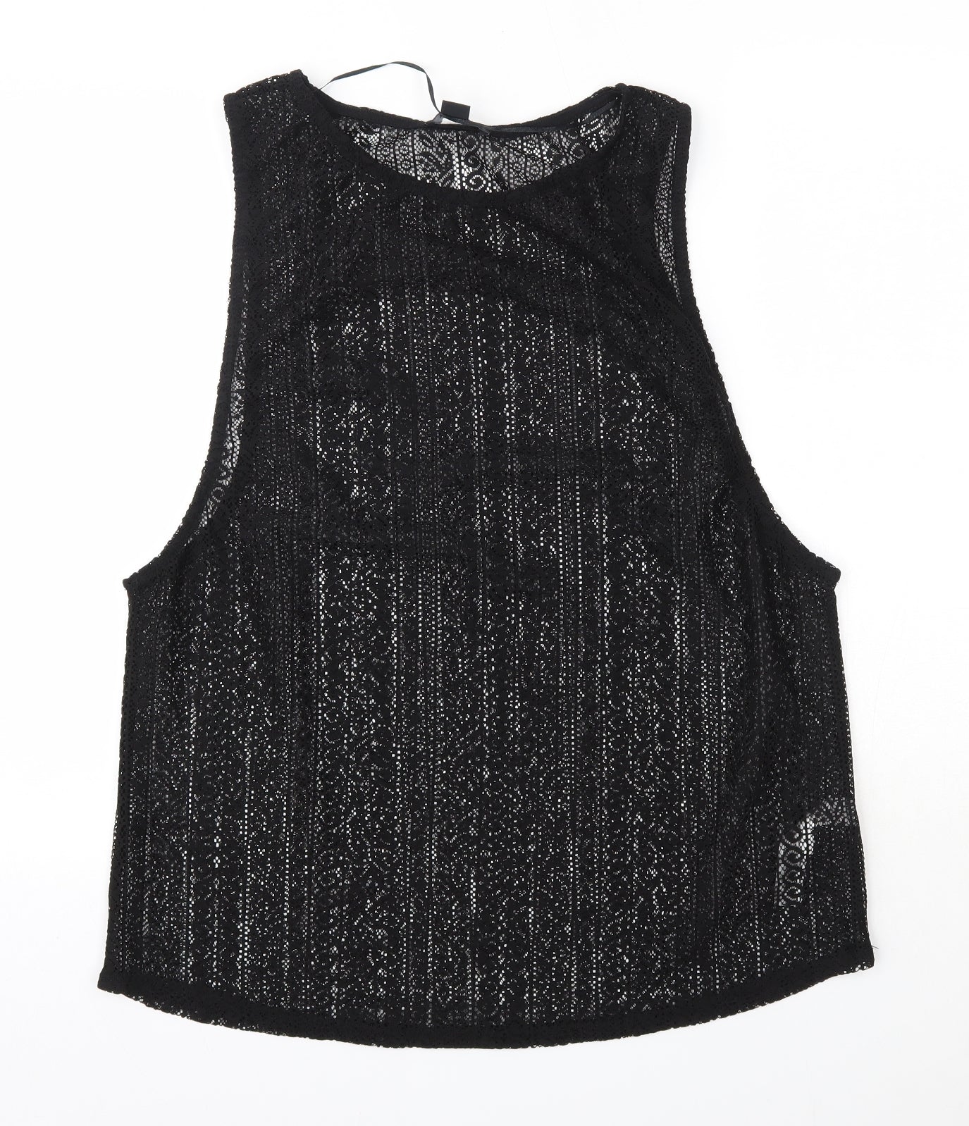 Primark Womens Black  Polyester Basic Blouse Size M Round Neck