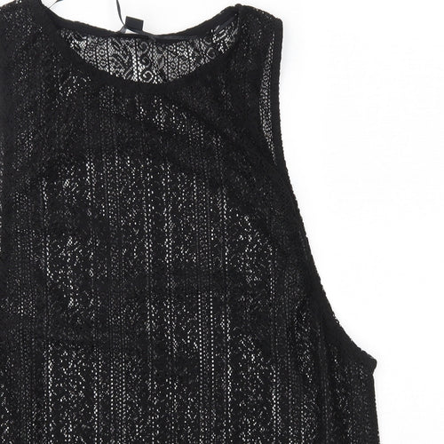 Primark Womens Black  Polyester Basic Blouse Size M Round Neck