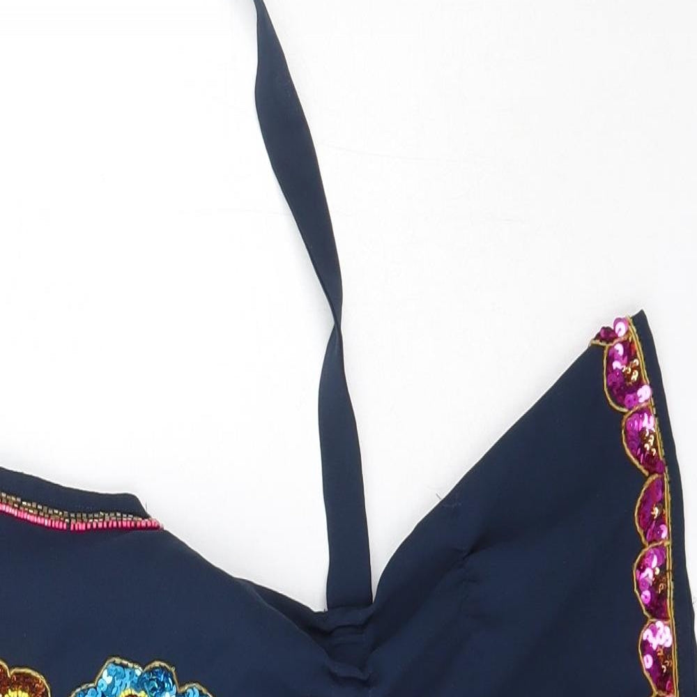 Debehams Girls Blue  Polyester Basic Blouse Size 6 Years Round Neck  - Butterfly
