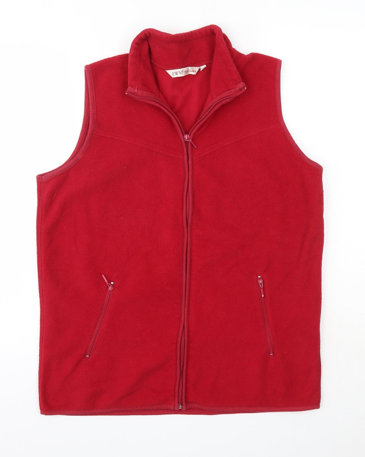 EWM Womens Red High Neck  Polyester Vest Jumper Size M