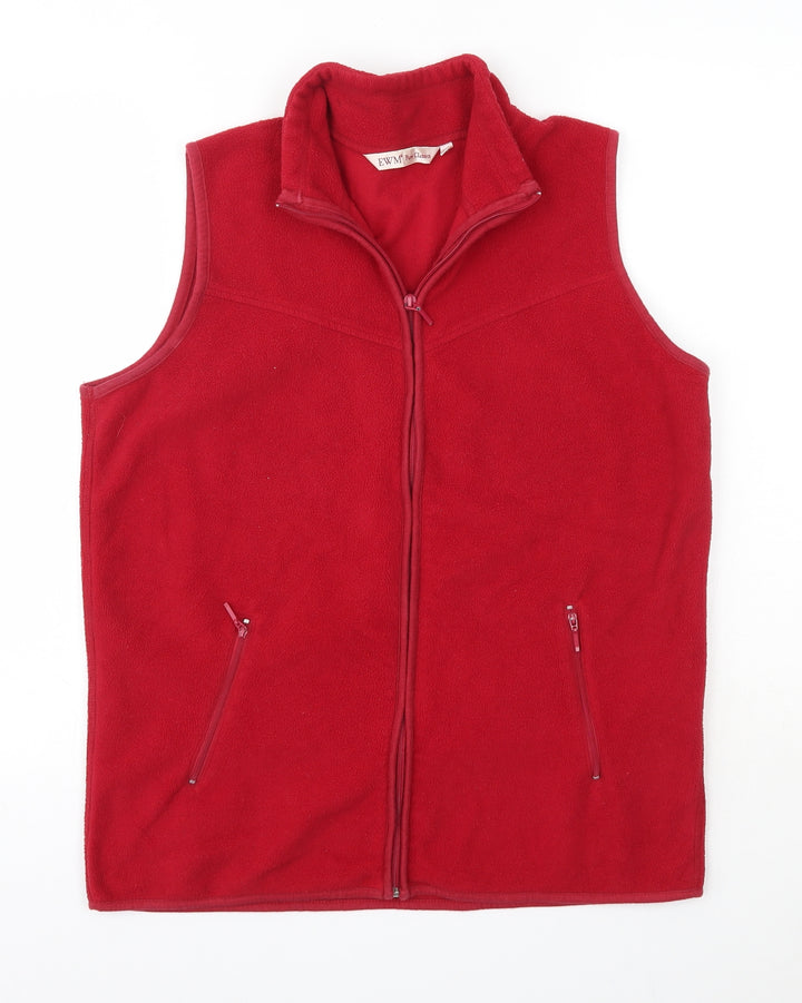 EWM Womens Red High Neck  Polyester Vest Jumper Size M