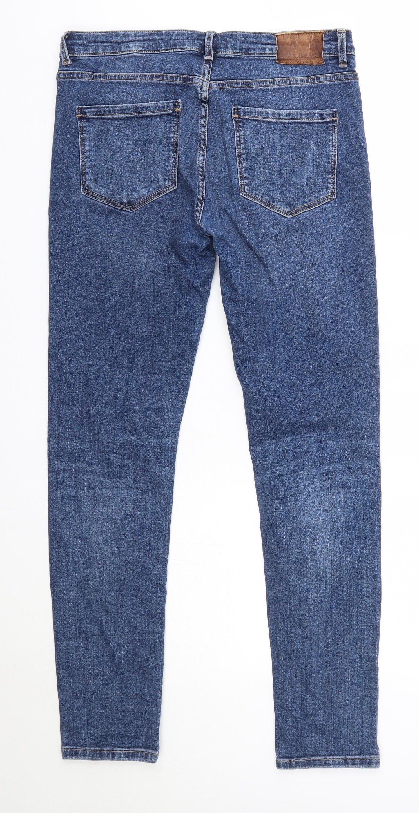Zara Womens Blue  Cotton Skinny Jeans Size 14 L29 in Regular