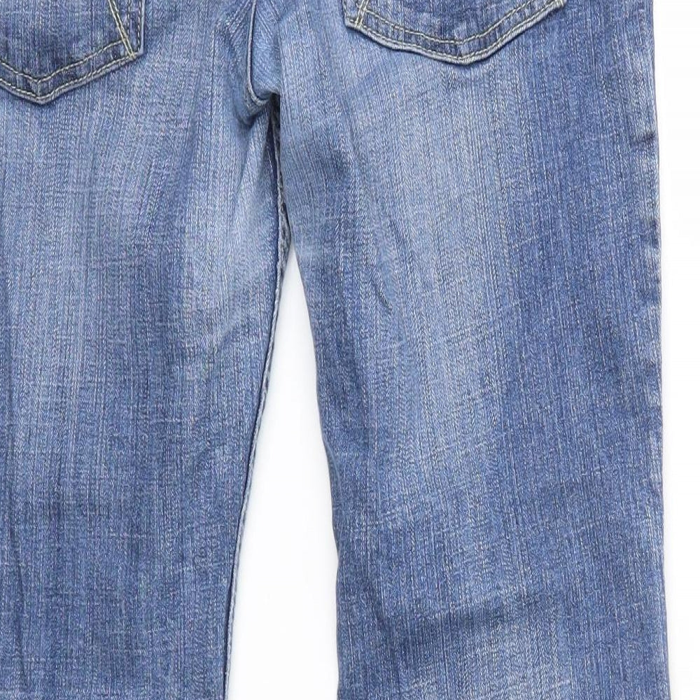 M&S Womens Blue  Cotton Bootcut Jeans Size 12 L27 in Regular  - Short