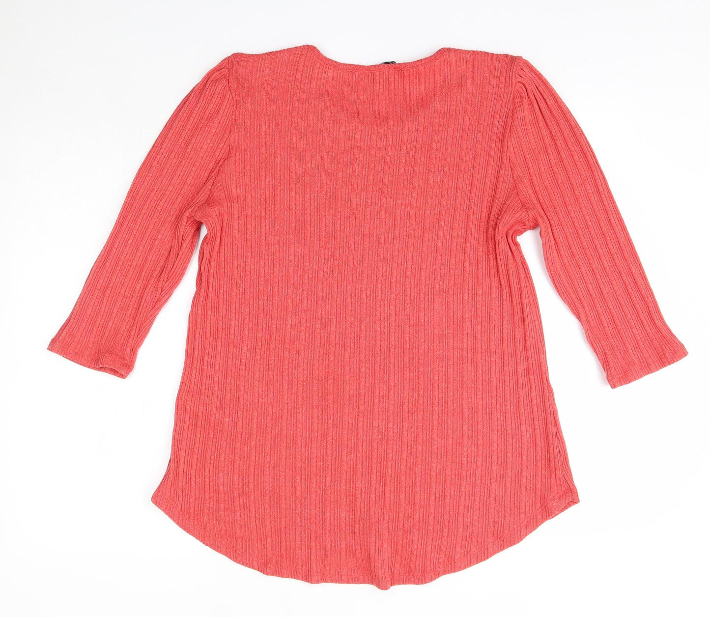 Peacocks Womens Pink Round Neck  Polyester Pullover Jumper Size 18