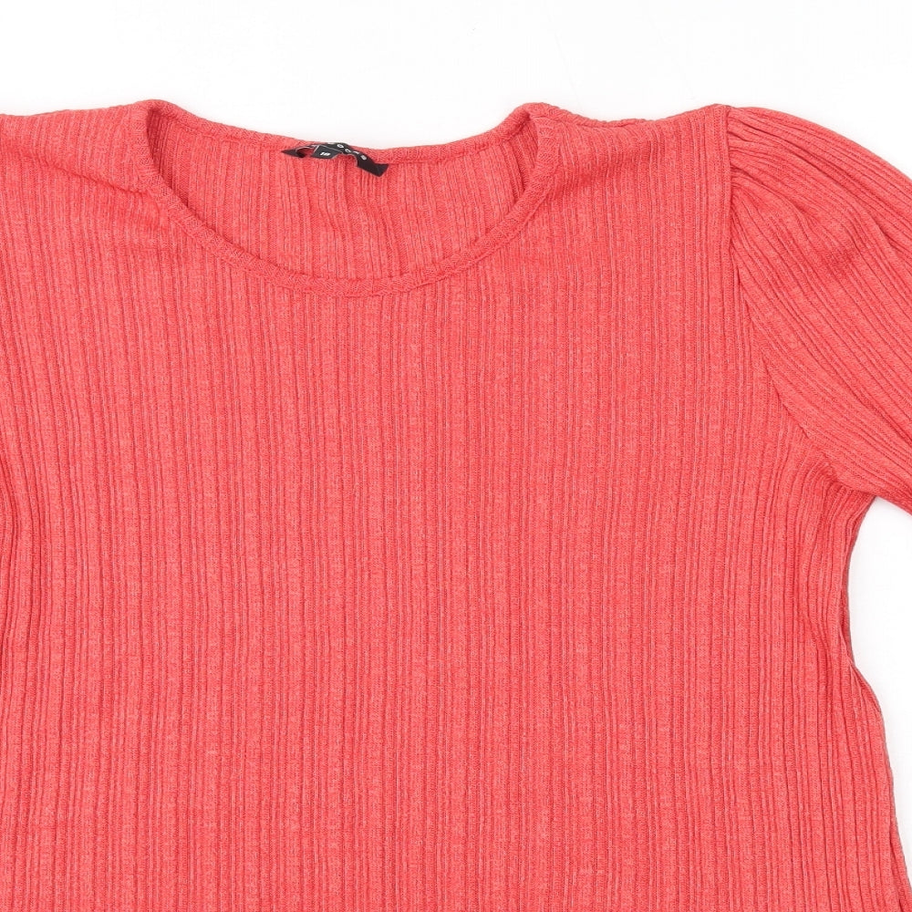Peacocks Womens Pink Round Neck  Polyester Pullover Jumper Size 18