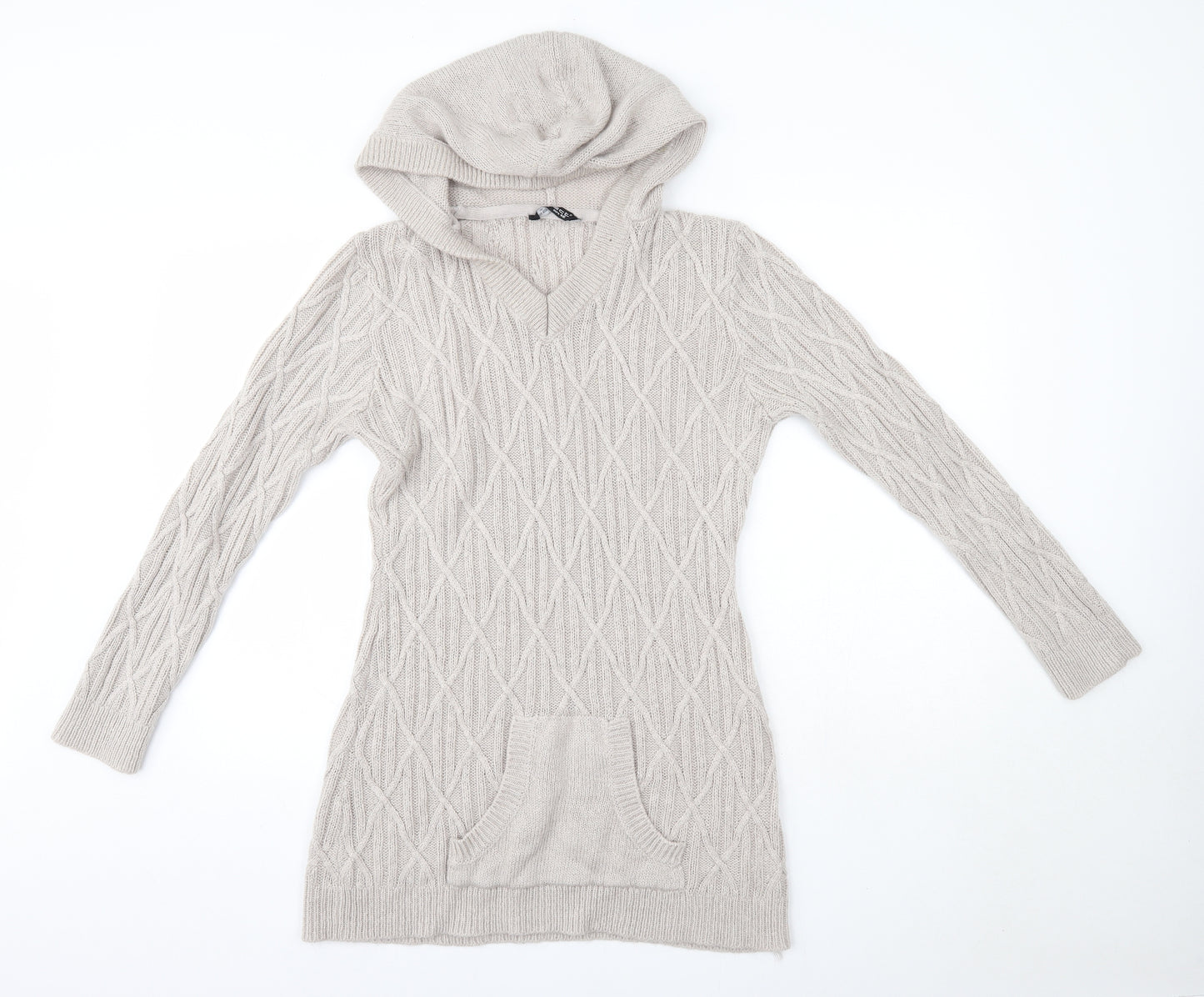 Select Womens Grey  Acrylic Pullover Hoodie Size 18