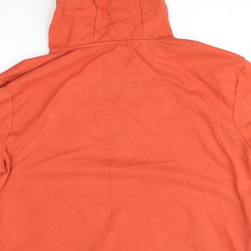 George Mens Orange  Cotton Pullover Hoodie Size L   - Christmas Drunk
