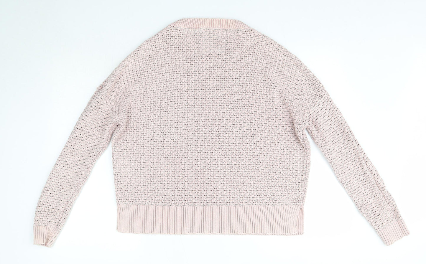 Superdry Womens Pink Round Neck  Cotton Pullover Jumper Size 14