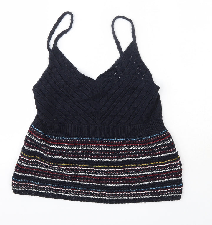 New Look Womens Multicoloured  Acrylic Camisole Blouse Size M V-Neck