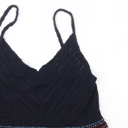 New Look Womens Multicoloured  Acrylic Camisole Blouse Size M V-Neck