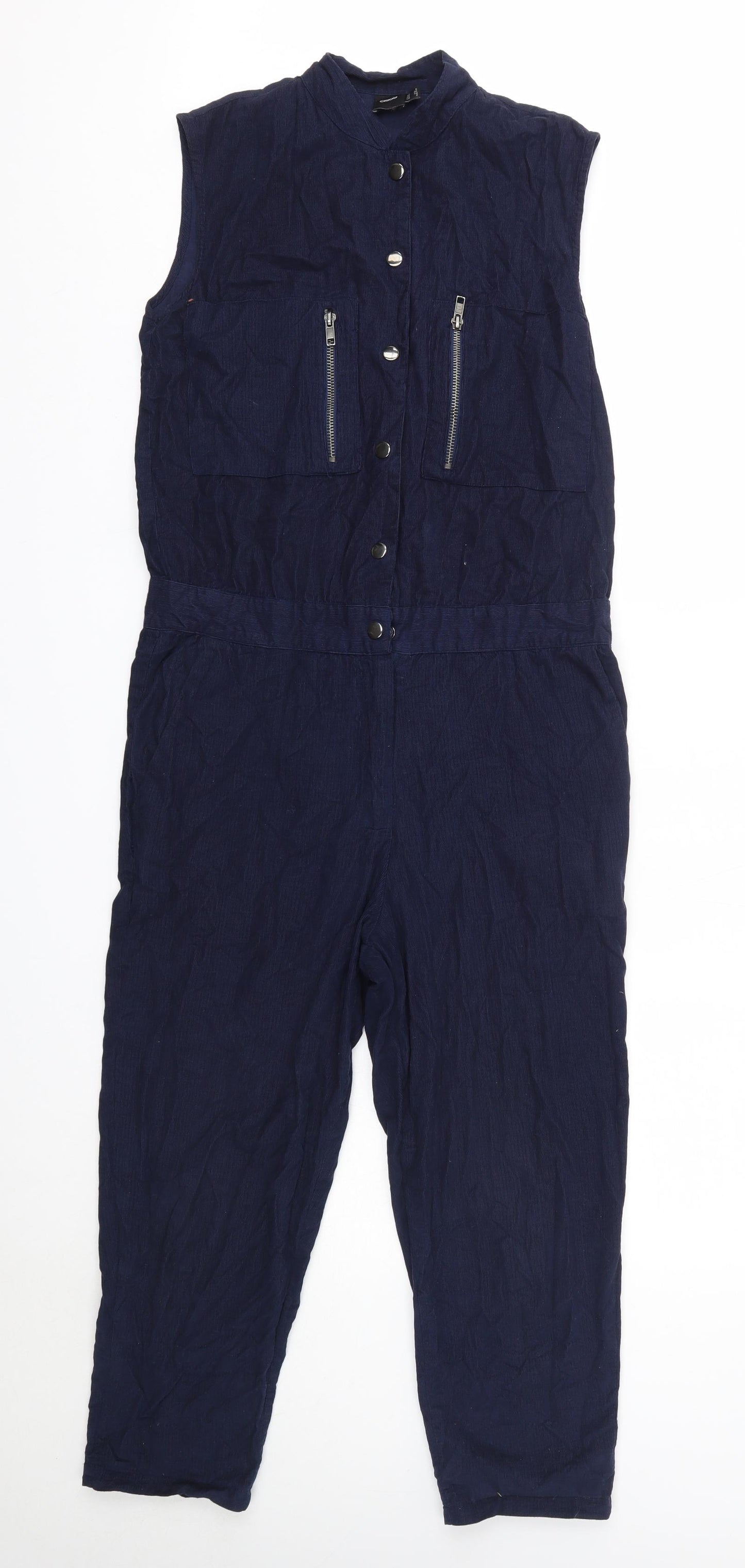 ASOS Womens Blue  Cotton Jumpsuit One-Piece Size 6
