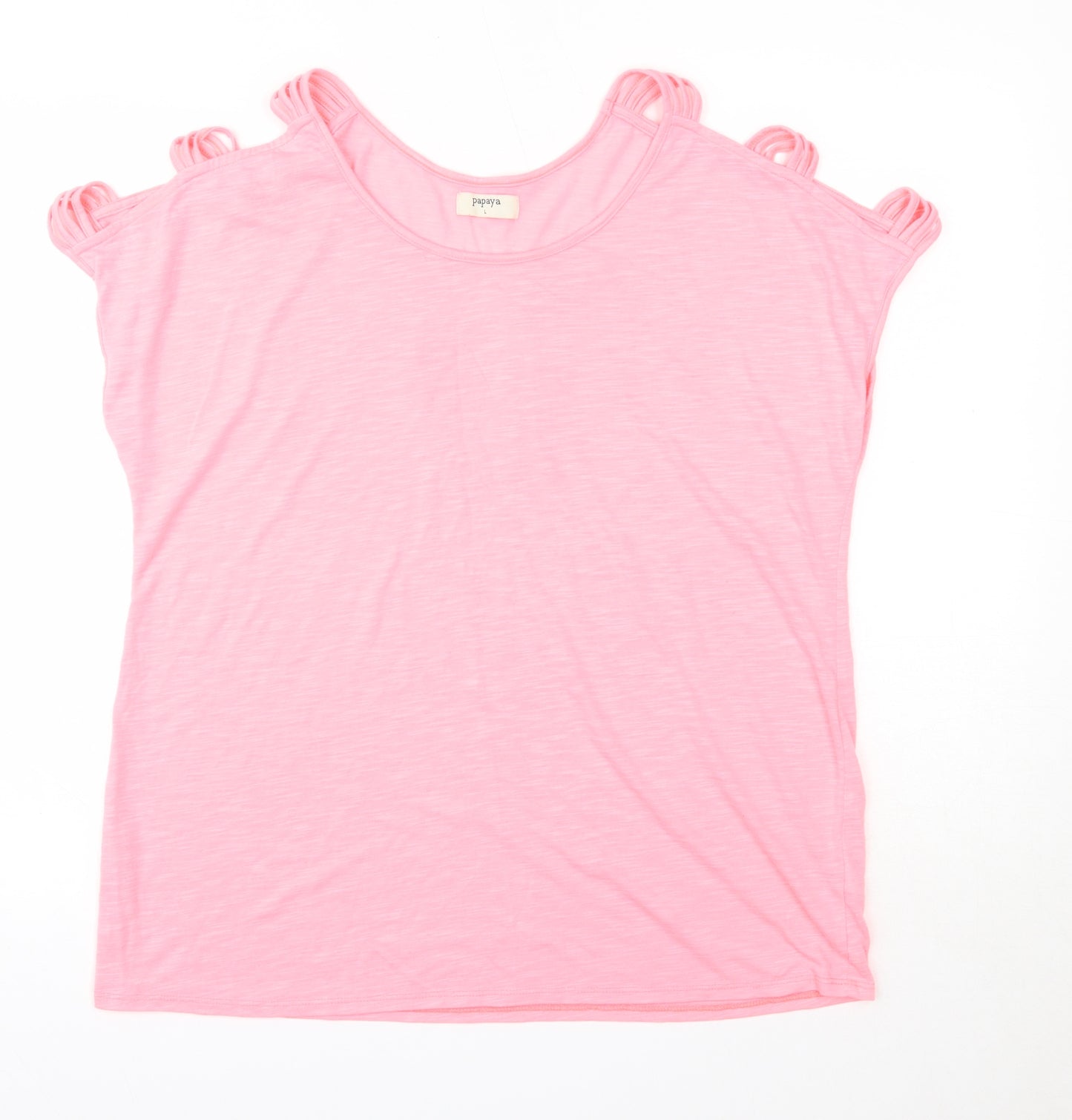 Matalan Womens Pink  Polyester Basic Blouse Size L Round Neck