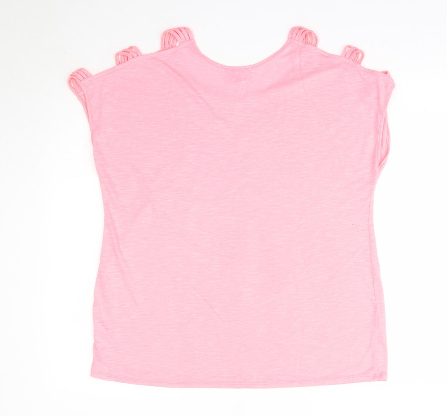 Matalan Womens Pink  Polyester Basic Blouse Size L Round Neck