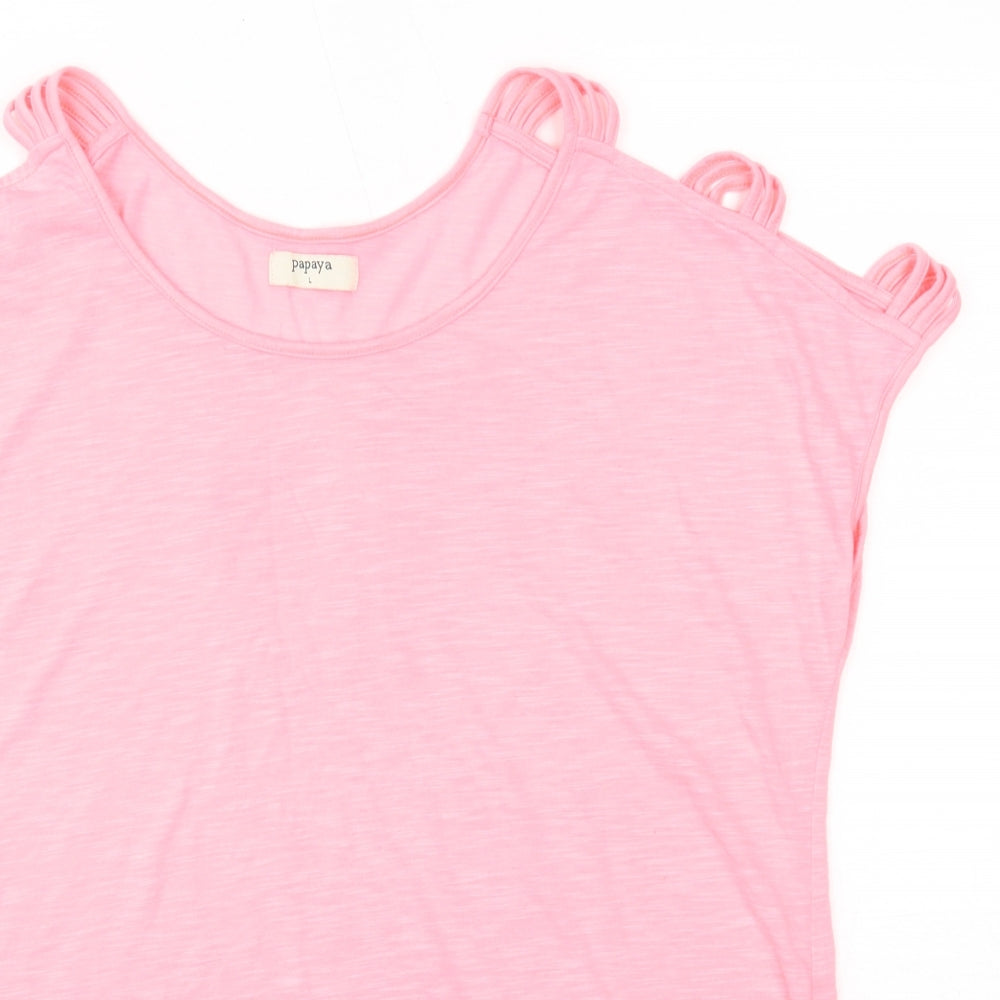 Matalan Womens Pink  Polyester Basic Blouse Size L Round Neck