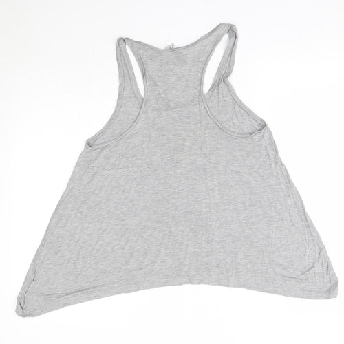 H&M Womens Grey  Viscose Basic Tank Size 12 Round Neck - Love