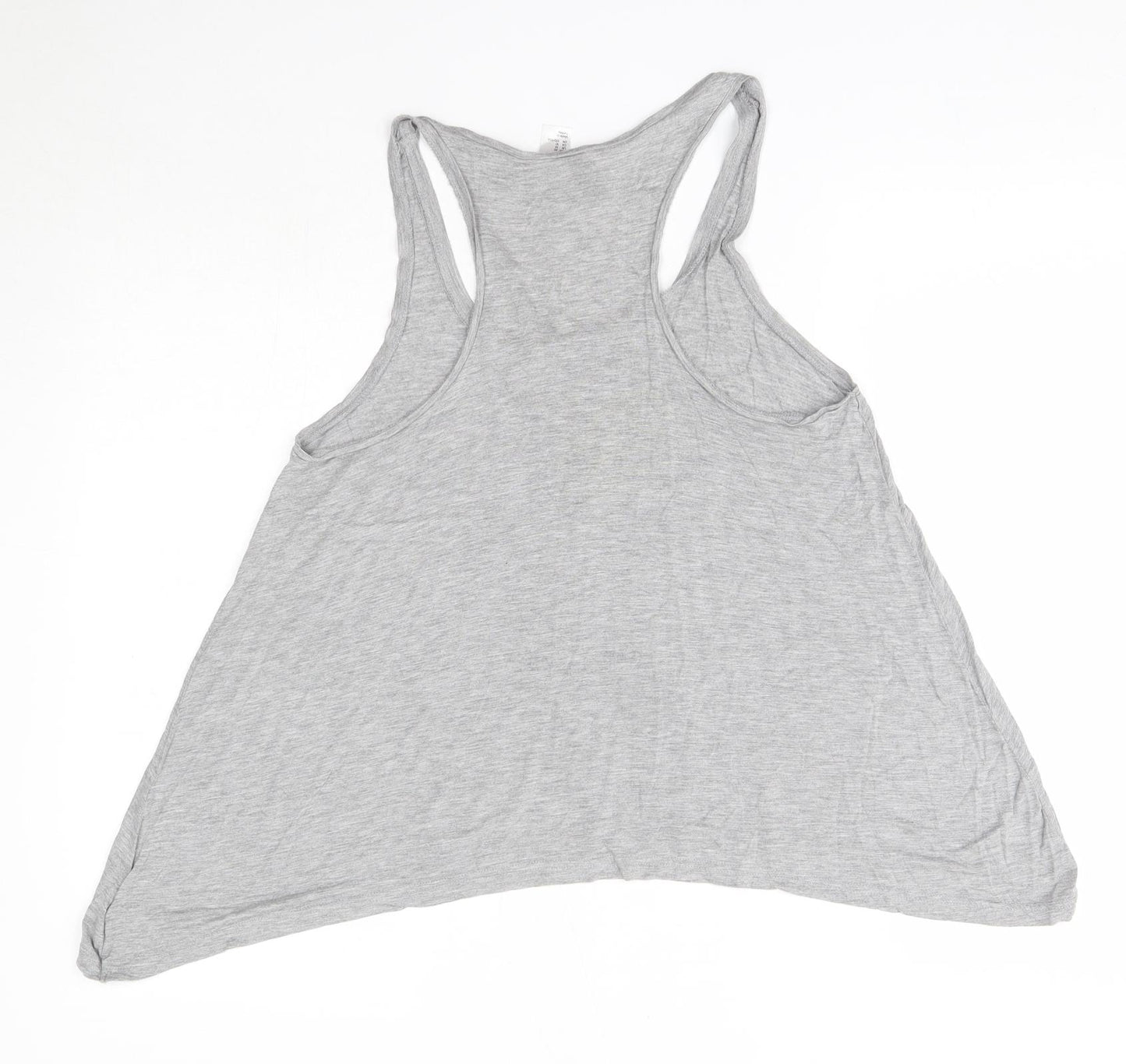 H&M Womens Grey  Viscose Basic Tank Size 12 Round Neck - Love