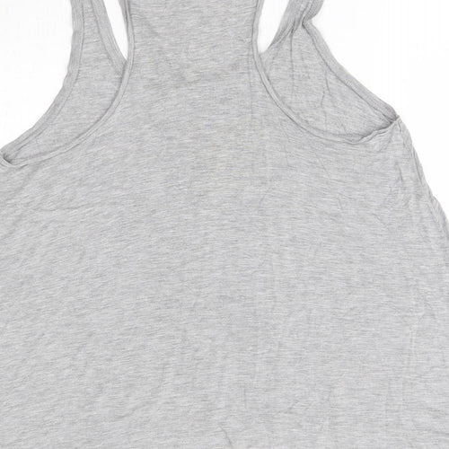 H&M Womens Grey  Viscose Basic Tank Size 12 Round Neck - Love