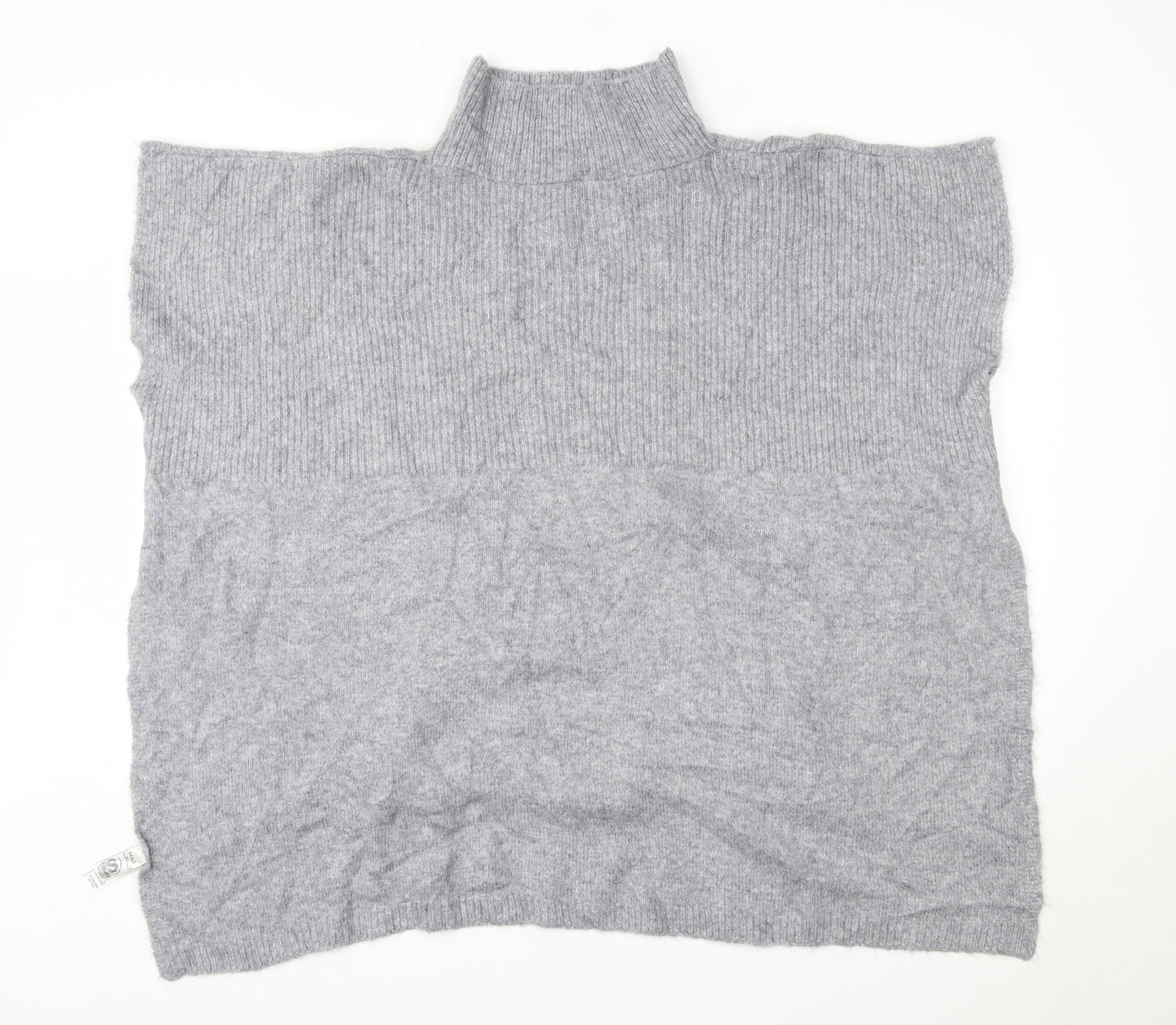 M&S Womens Grey High Neck  Polyester Pullover Jumper One Size