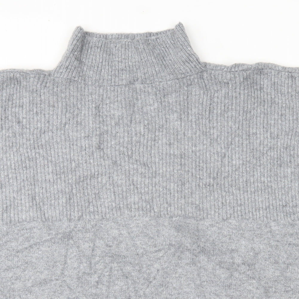 M&S Womens Grey High Neck  Polyester Pullover Jumper One Size