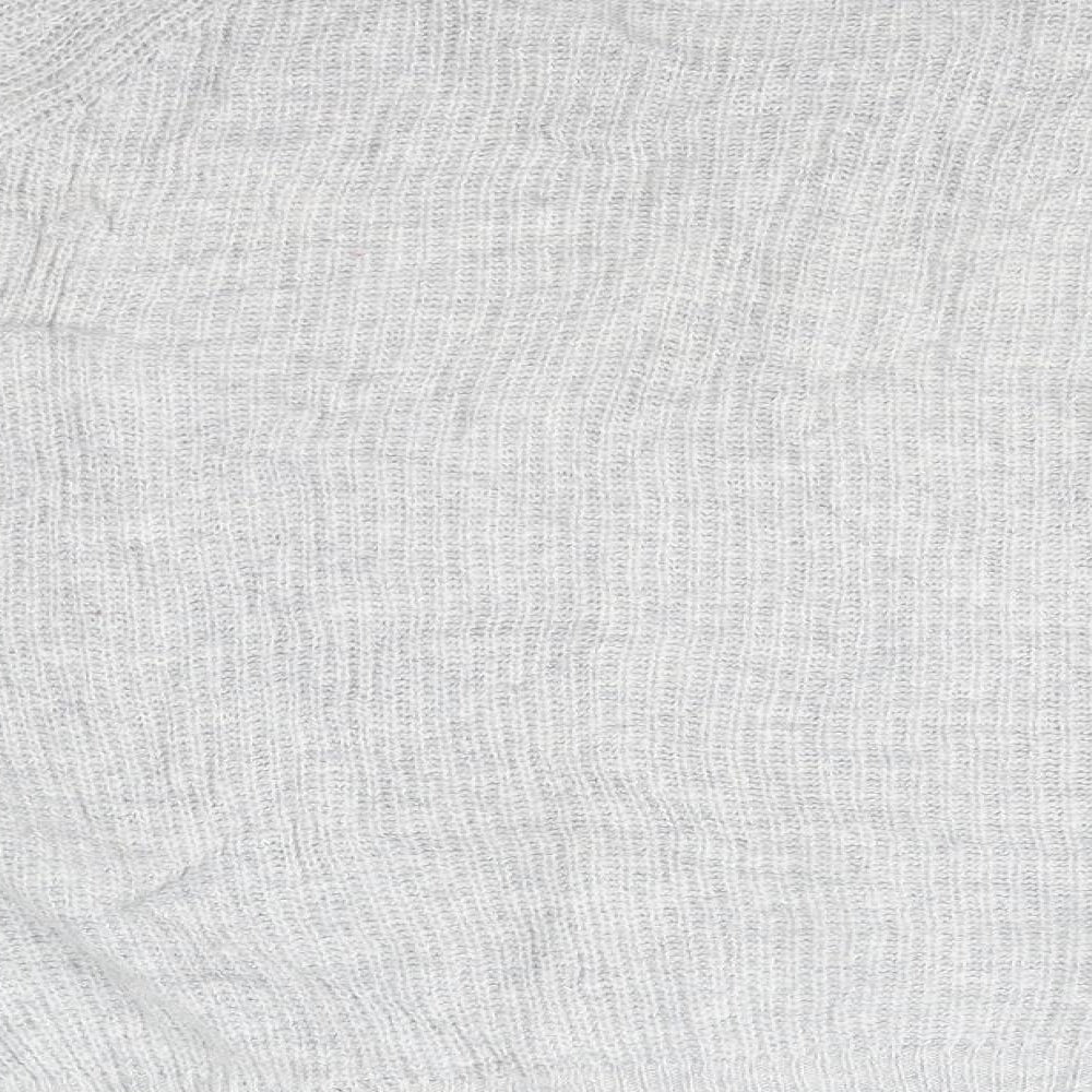 M&S Womens Grey Round Neck  Nylon Pullover Jumper Size M