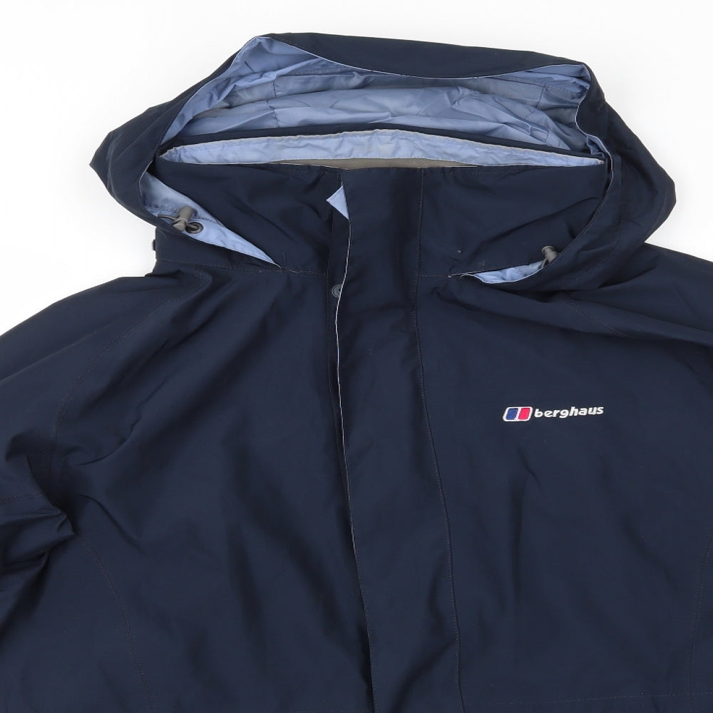 Berghaus Womens Black   Rain Coat Coat Size 18  Zip - Drawstring Hem Concealed Hood Double zipped