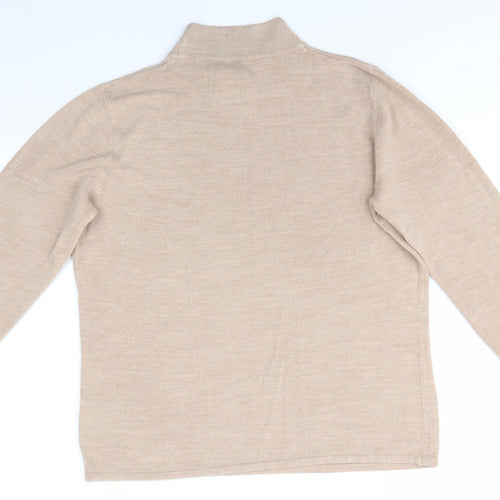Preworn Womens Beige High Neck  Acrylic Pullover Jumper Size M