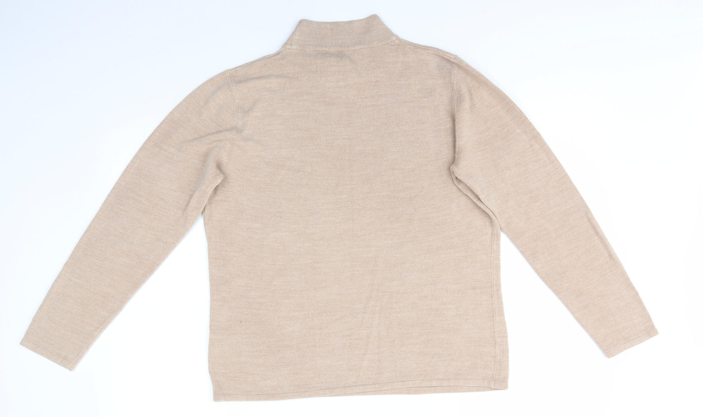 Preworn Womens Beige High Neck  Acrylic Pullover Jumper Size M