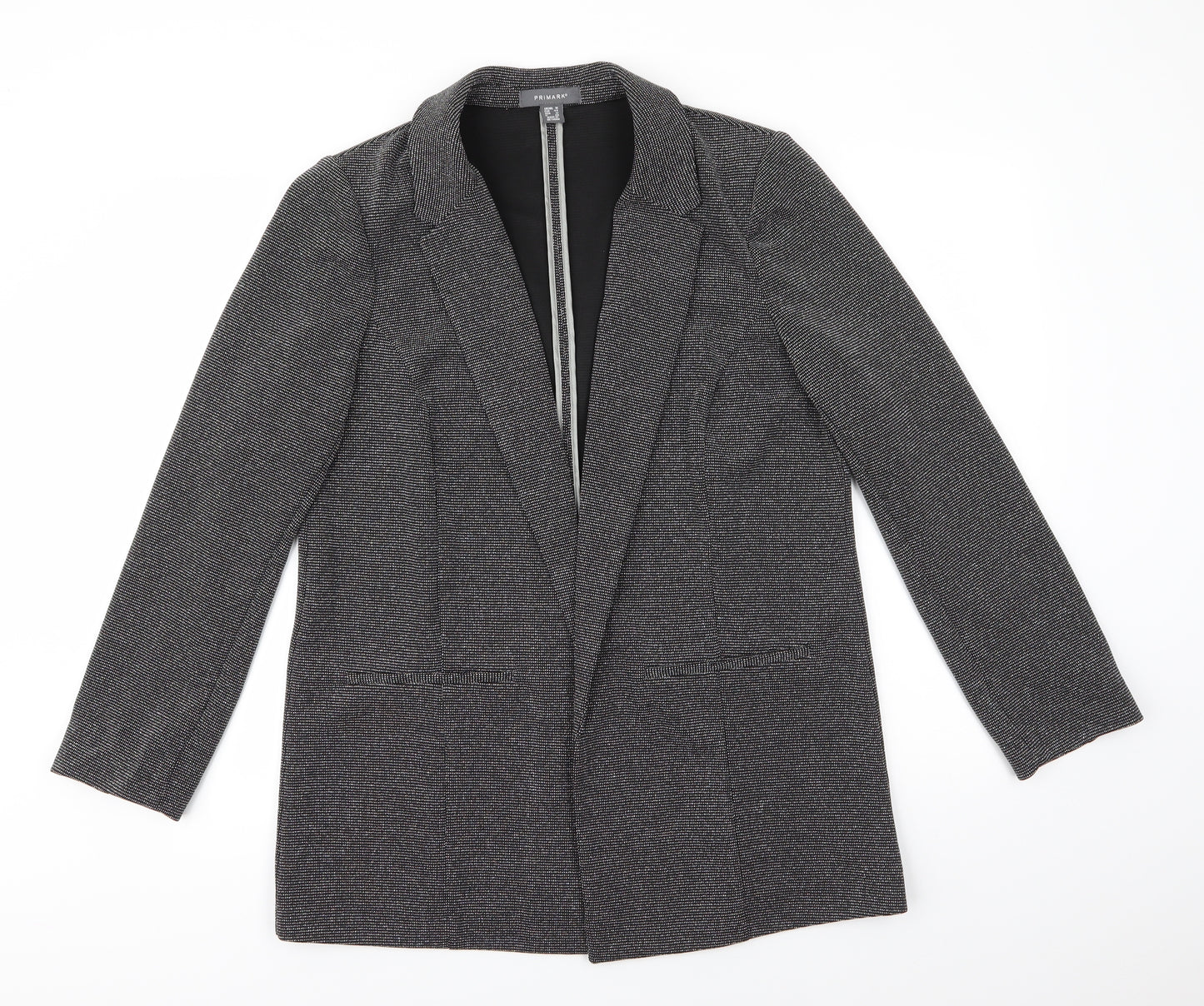 Primark Womens Silver Polka Dot  Jacket  Size 16   - Sparkly Jacket Silver fine dotson Black