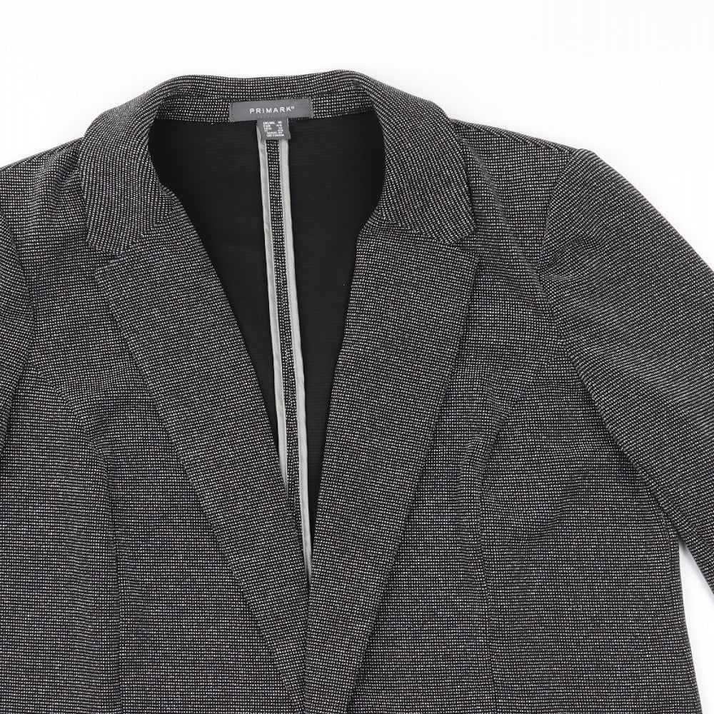 Primark Womens Silver Polka Dot  Jacket  Size 16   - Sparkly Jacket Silver fine dotson Black