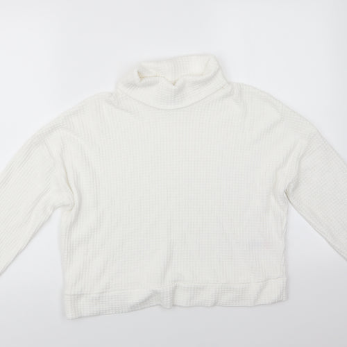 New Look Womens Ivory Roll Neck  Viscose Pullover Jumper Size M   - Waffle effect
