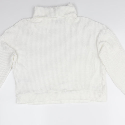 New Look Womens Ivory Roll Neck  Viscose Pullover Jumper Size M   - Waffle effect