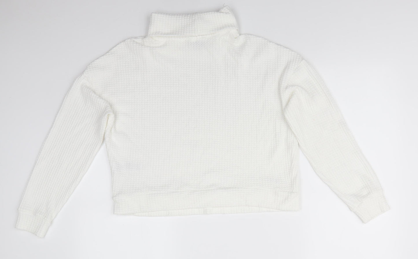 New Look Womens Ivory Roll Neck  Viscose Pullover Jumper Size M   - Waffle effect