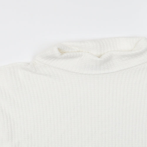 New Look Womens Ivory Roll Neck  Viscose Pullover Jumper Size M   - Waffle effect